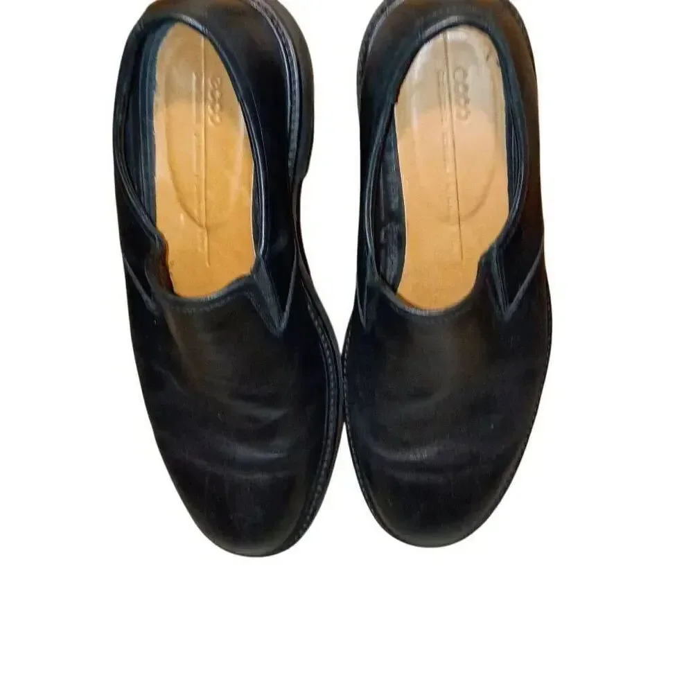 ECCO Men's London Apron Toe Slip On Loafer Black Size US 12/12.5